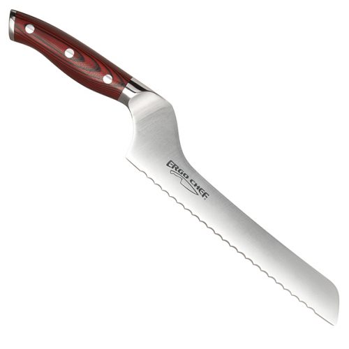 Crimson G10 8" Bread knife by Ergo Chef