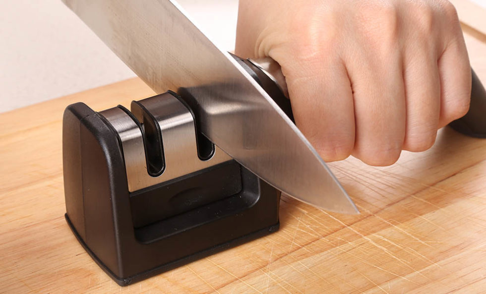 Fast Edge Manual Two Stage Knife Sharpener & Hone in Black Ergo Chef