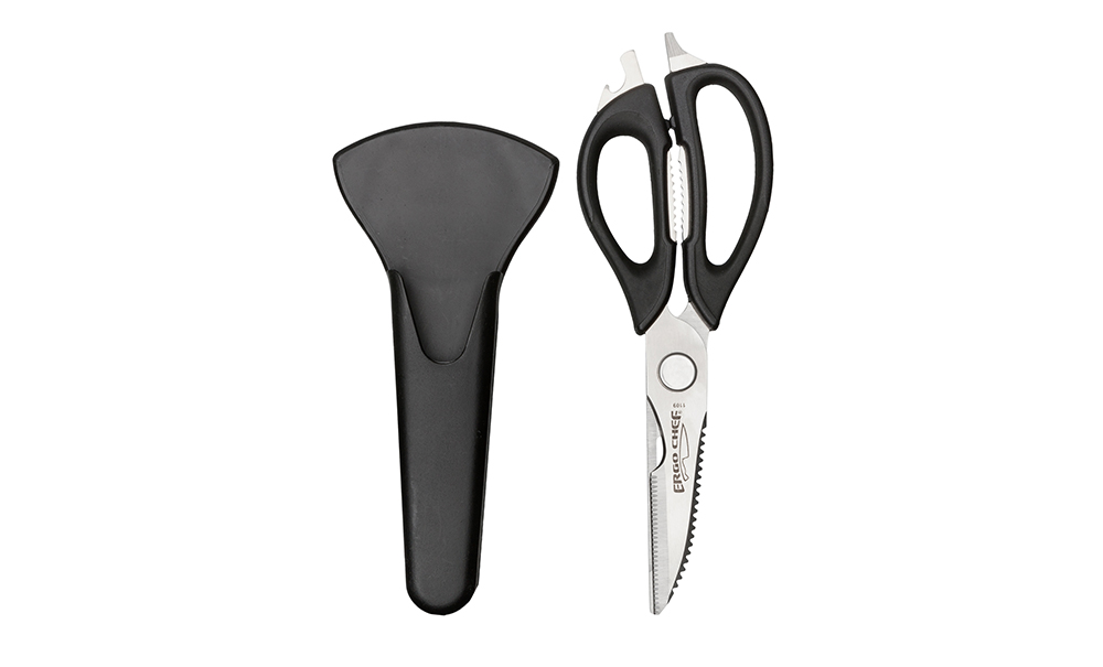 Pampered Chef Kitchen Shears Scissors + Cover Stainless Steel #1088 Gray &  Black