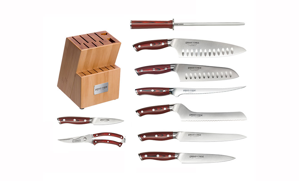 Crimson 10pc Knife Block Set Forged
