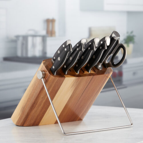 Ergo Chef 11pc. Acacia Block Set on Kitchen Counter