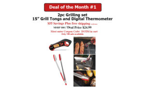 2pc Grilling Set Tongs and Digital Thermometer