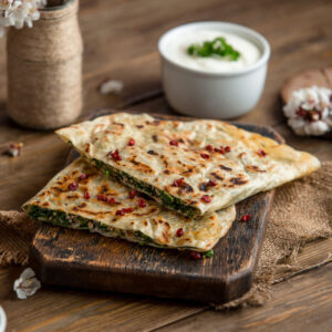 Cut flat bread image